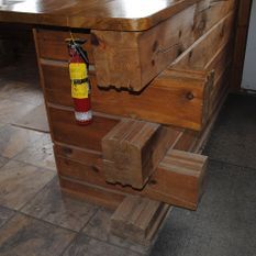 large wood beams interlocked together