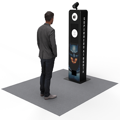 3D render of AI photobooth