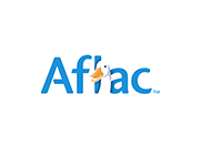 A blue and white logo for a company called affac.
