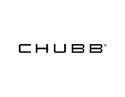 A black and white logo for chubb on a white background.