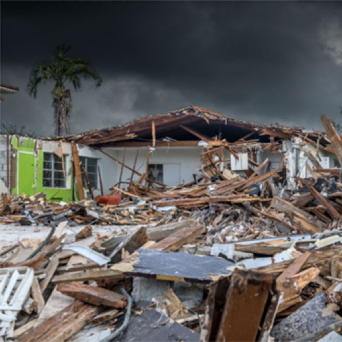 House destroyed by storm