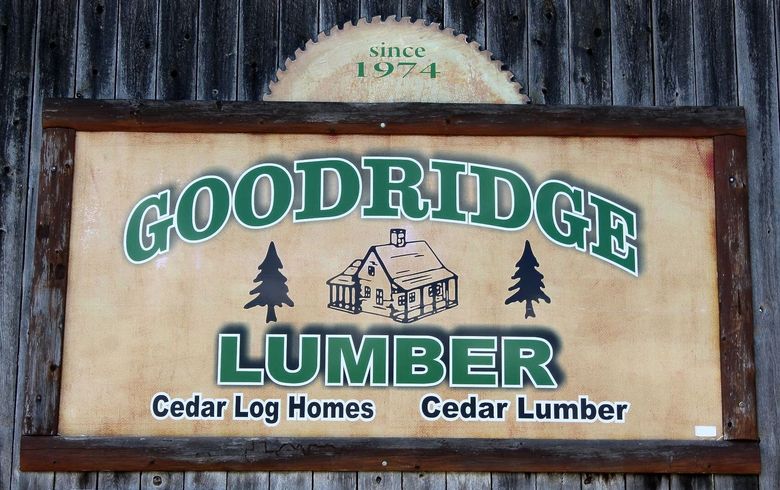 A sign that says goodridge lumber on it