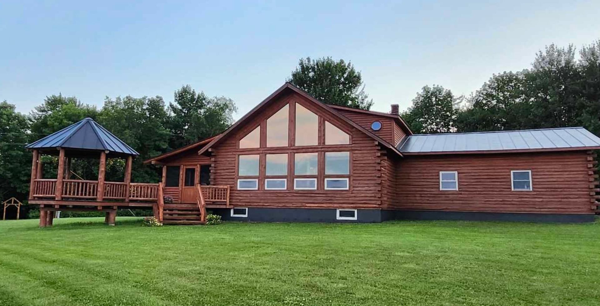 Newly built log cabin