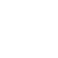 White outline of a Christmas tree.