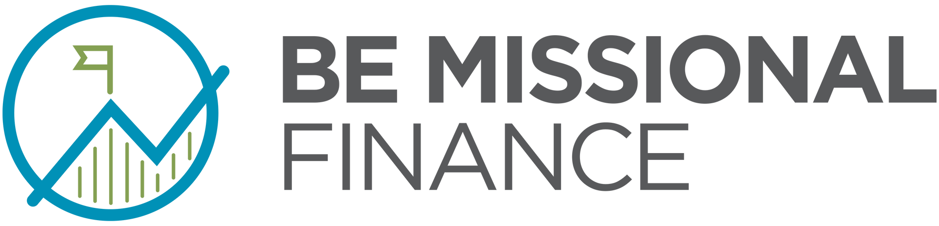 A logo for a company called be missional finance.