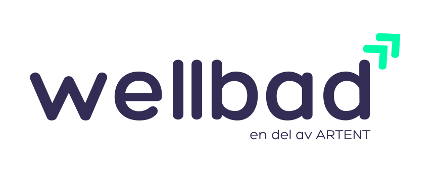 Logo for Wellbad, part of ARTENT, with teal accent arrows.