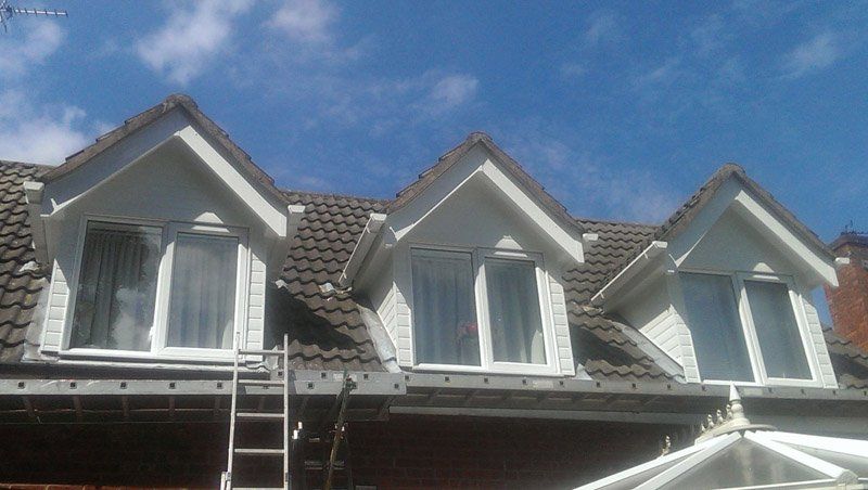 Dormer windows-white fascia and shiplap in Queniborough