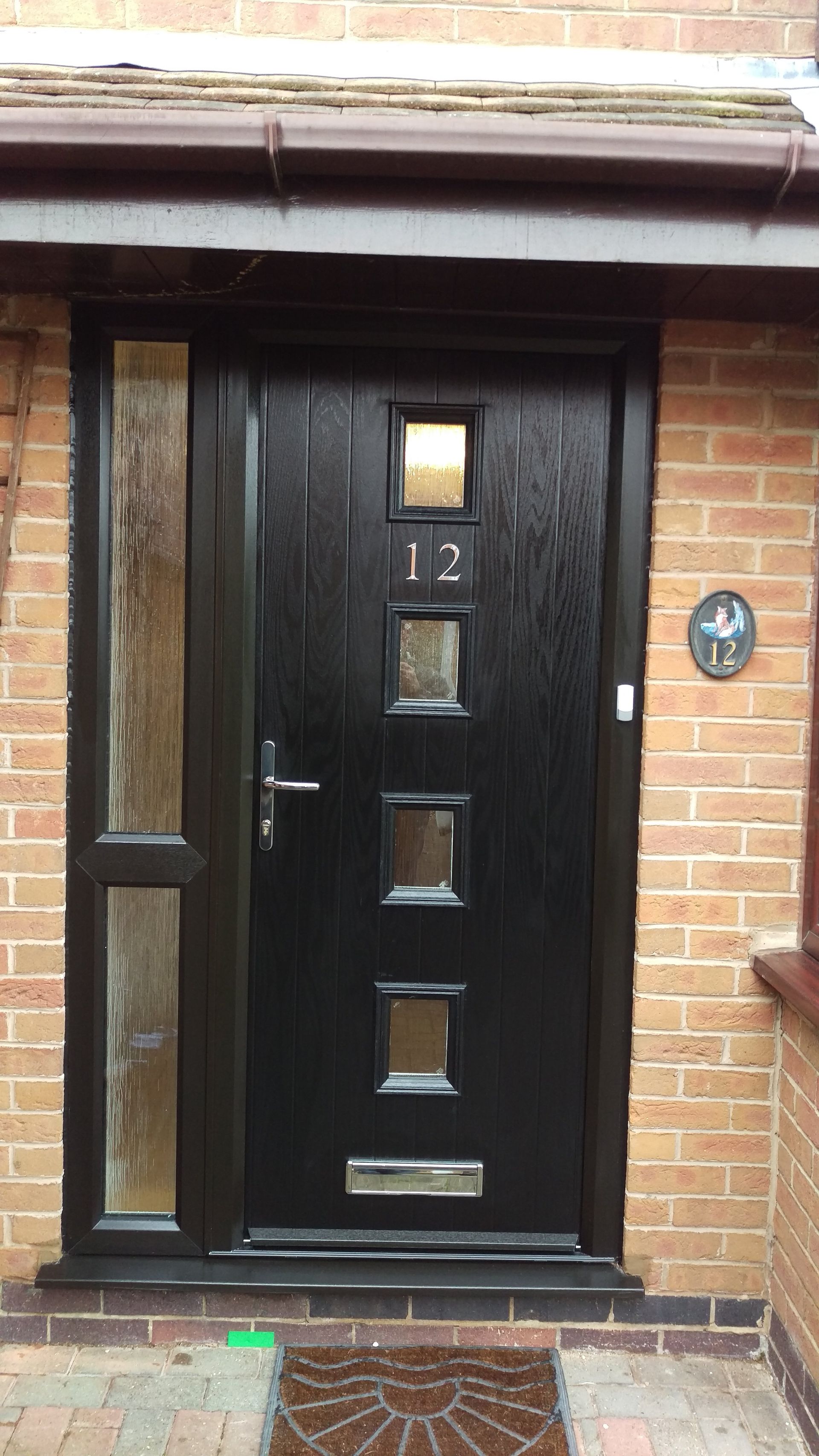 Composite door-4 square and side panel in black