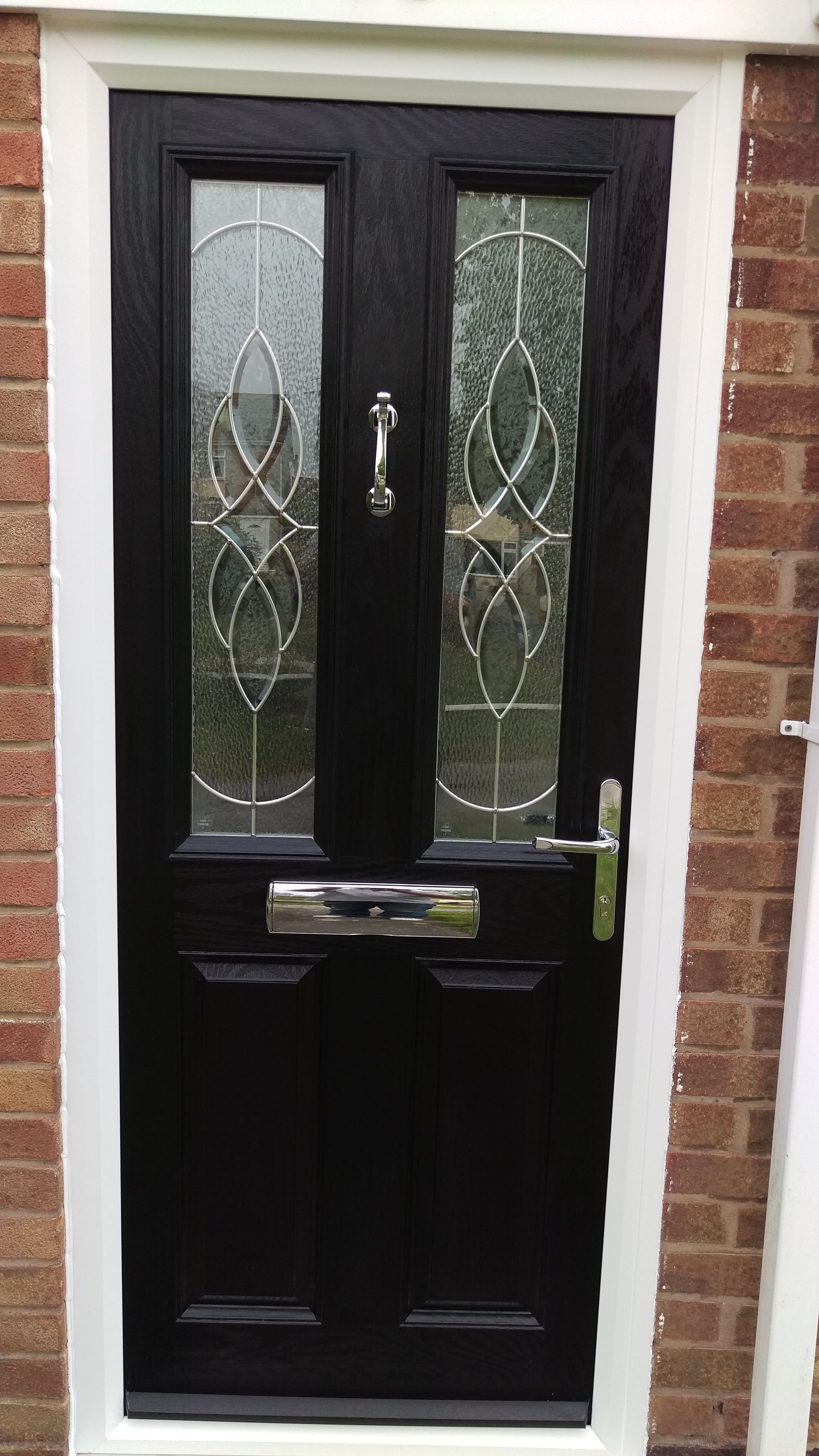 Composite door-2 panel, 2 square in black