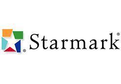 the starmark logo has a colorful star in the middle of it .