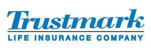 the trustmark life insurance company logo is blue and white .