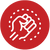 an icon of a fist in a red circle