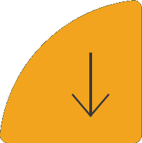 Orange quarter-circle icon with a dark downward arrow in the center