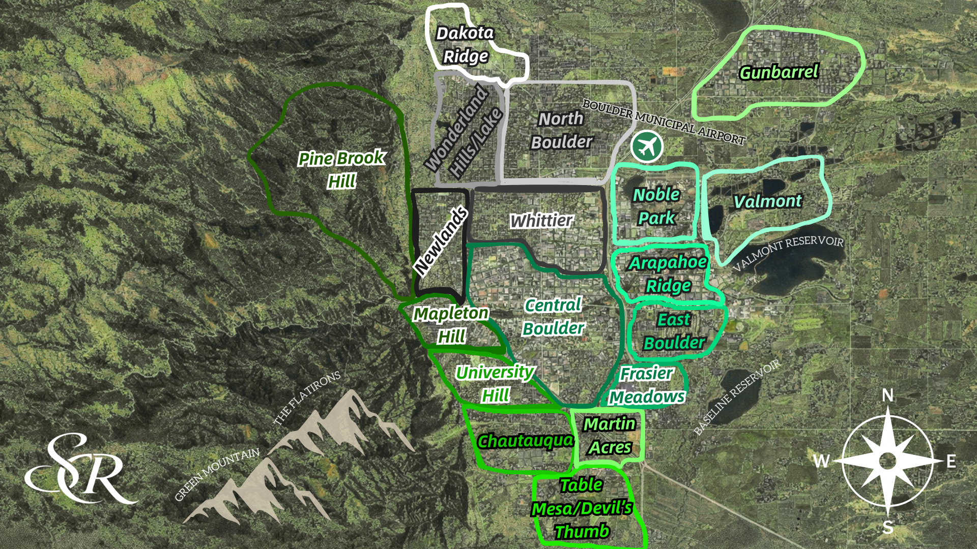 A Helpful and complete map of Boulder, COs Luxury Neighborhoods