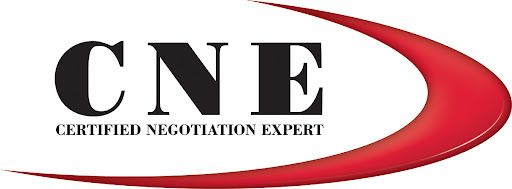 CNE logo with red curved swoosh,