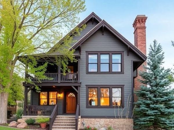A living room filled with furniture and a fireplace being staged to be sold in Aspen