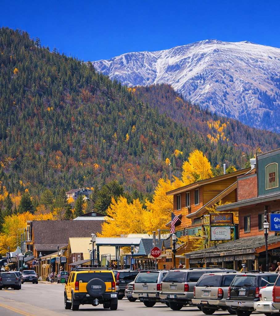 Grand Lake, CO mountains and city