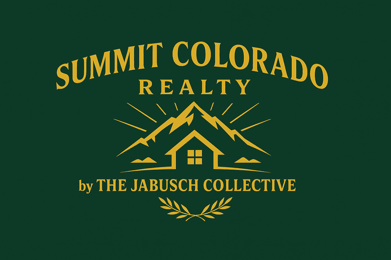 The logo for summit colorado realty shows a house on top of a mountain.