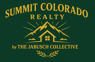 The logo for summit colorado realty shows a house on top of a mountain.