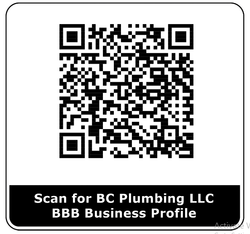 A qr code that says `` scan for bc plumbing llc bbb business profile ''