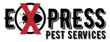 a logo for express pest services with a spider crossed out