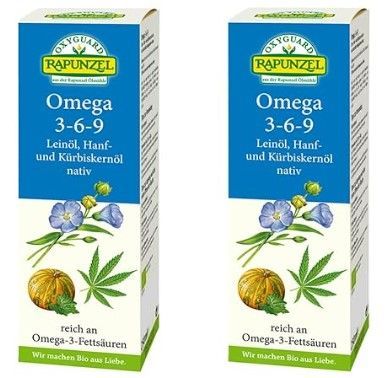 Zwei Schachteln Rapunzel Omega 3-6-9 Leinöl
