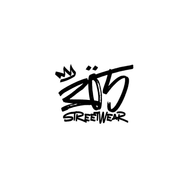 A black and white logo for a streetwear brand with a crown.