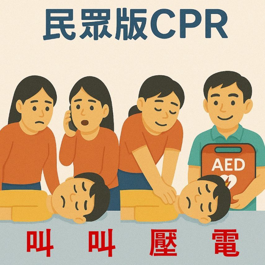CPR心肺復甦術急救口訣及流程：叫、叫、壓、電(叫、叫、C、D)