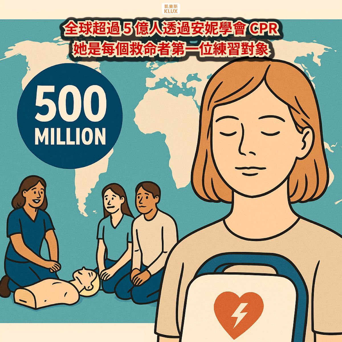 5億人透過安妮學CPR 5億人透過安妮學CPR