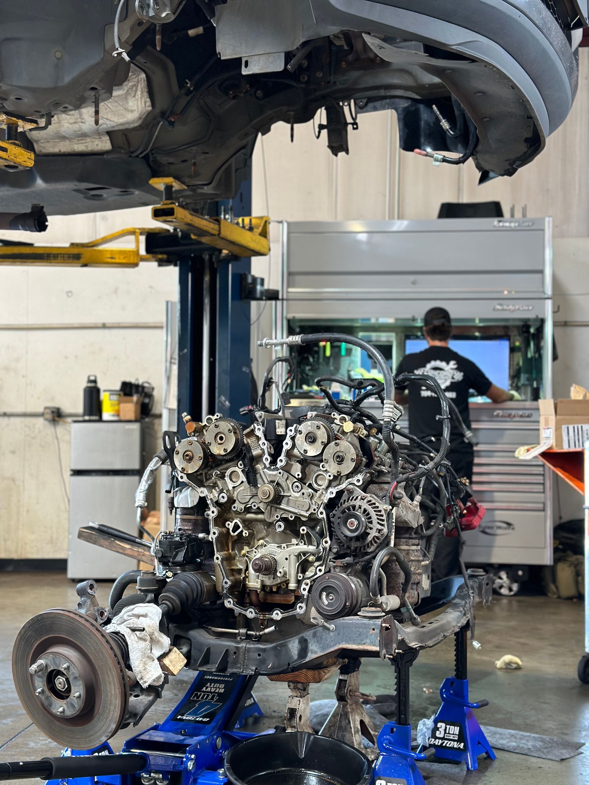 Pulled Down Car Engine for Repair | Concord Auto Service Center