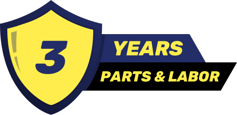 3 years warranty on parts & labor