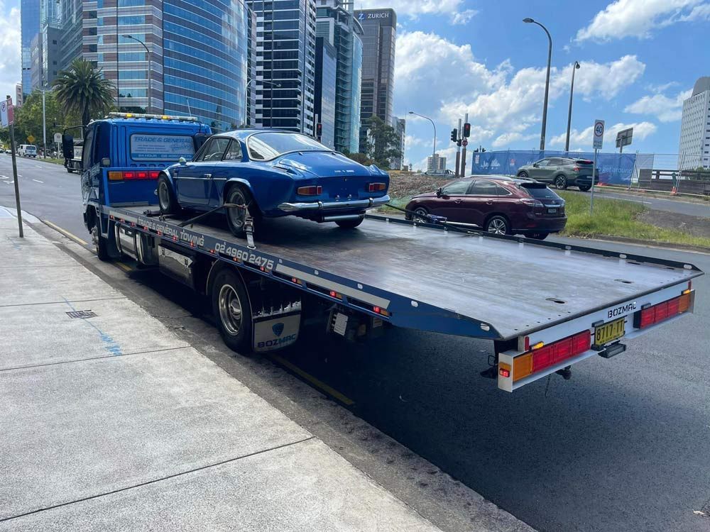 Blue Classic Alpine Renault A110 1600 Towed — Trade & General Towing in Maitland, NSW