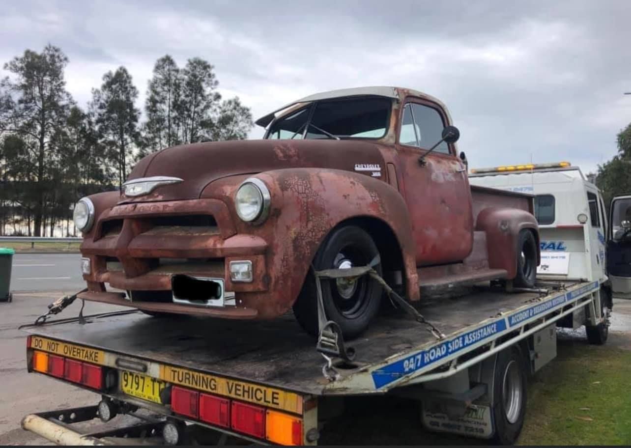 Cool 54 Chev Ute That Doug Towed — Trade & General Towing in Sandgate, NSW
