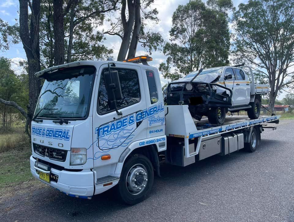 Toyota Hi-lux Accident and Towed — Trade & General Towing in Maitland, NSW