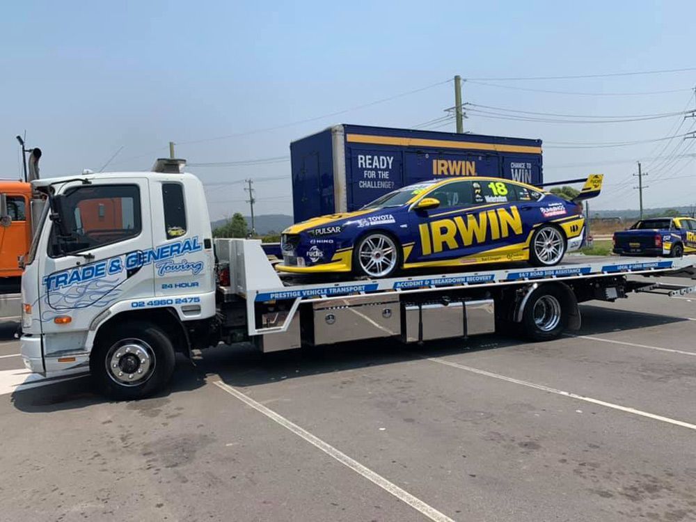 Toyota Irwin Racing Car Tow — Trade & General Towing In Sandgate NSW
