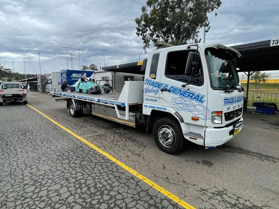 Trade and General Towing Towed the Racing Motorsport — Trade & General Towing in Newcastle, NSW