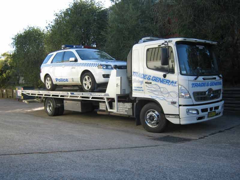 Towing The Police Car — Trade & General Towing In Sandgate NSW