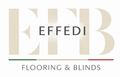 EFFEDI Flooring & Blinds logo in beige, black, and green on a white background