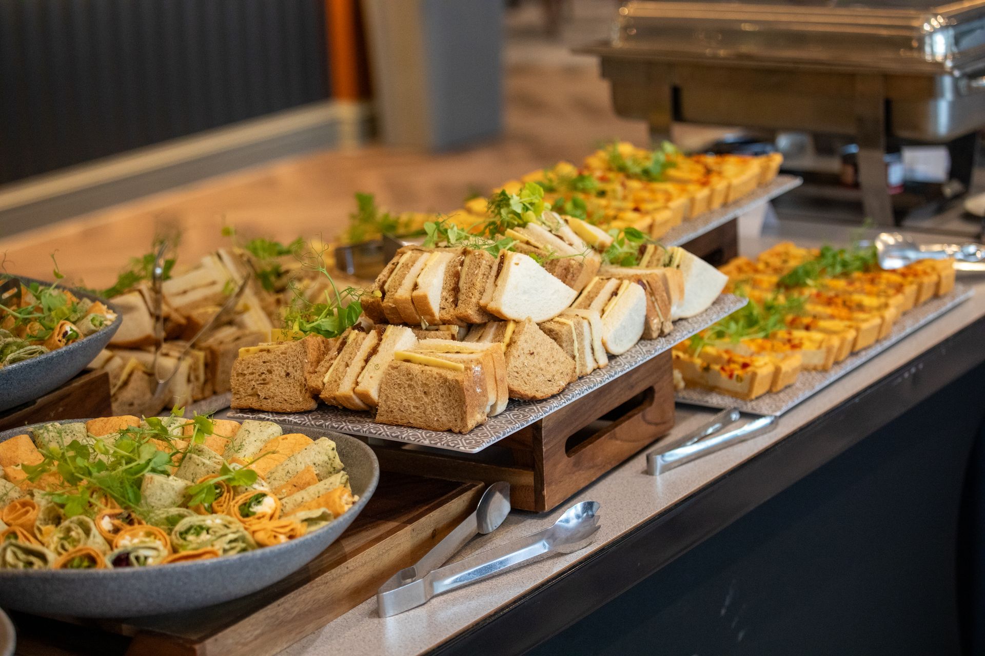 There are many different types of food on the table.