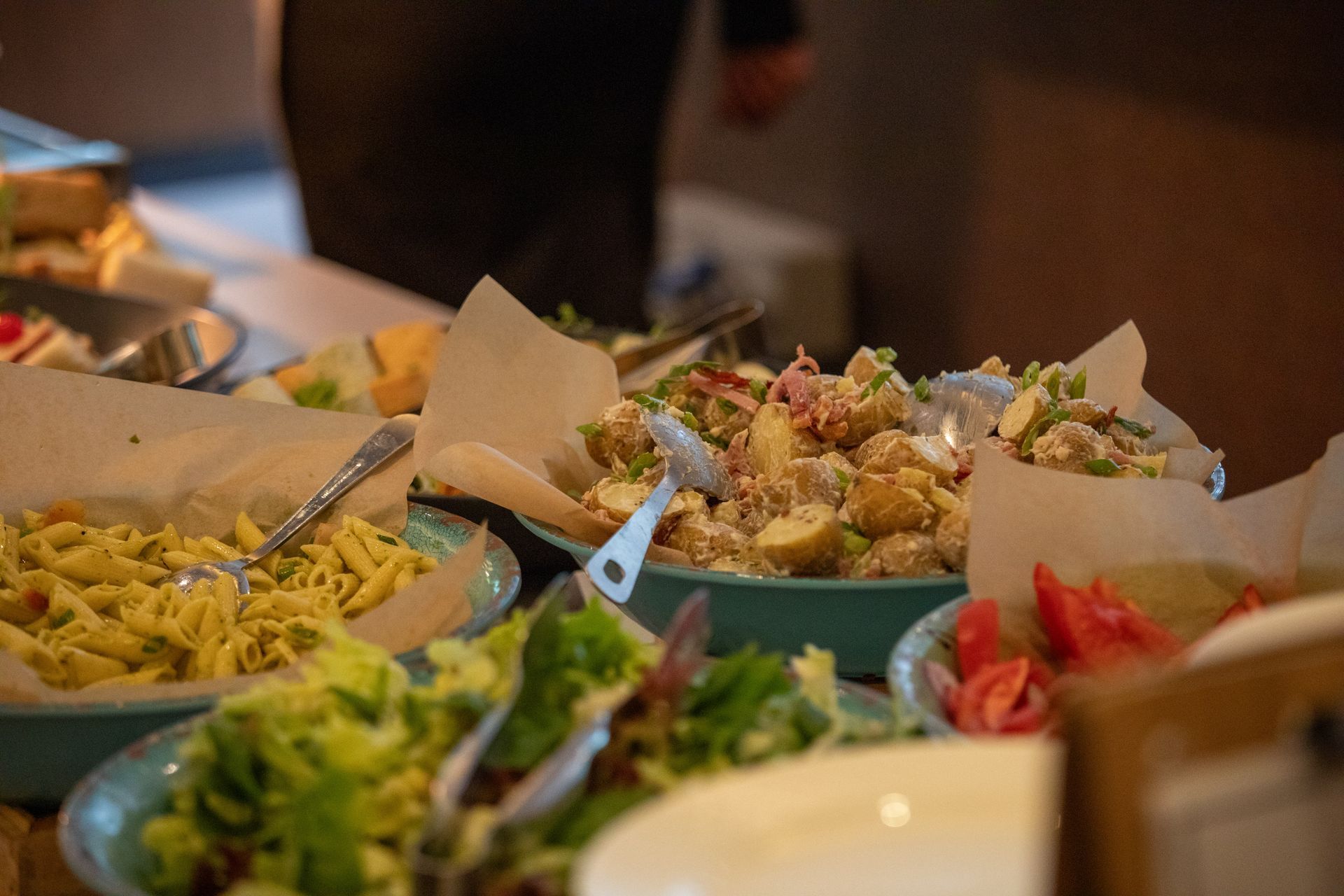 There are many different types of food on the table.