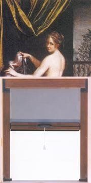 zanzariera a scorrimento marrone