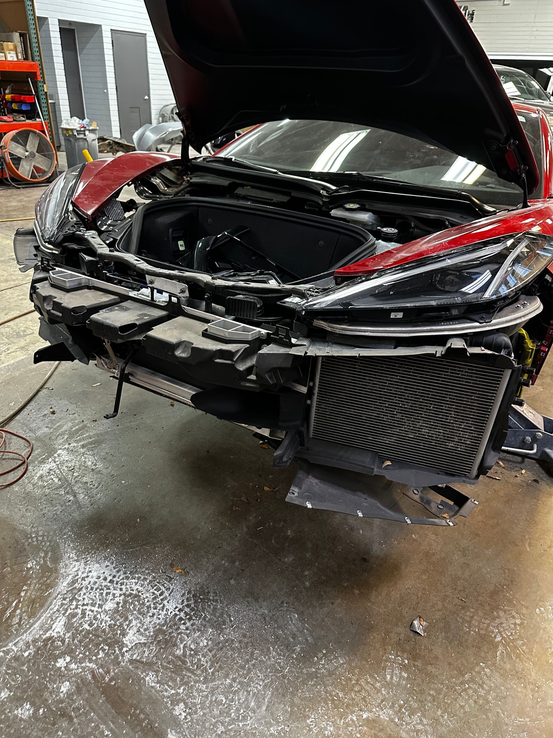 Damaged exterior being carefully restored