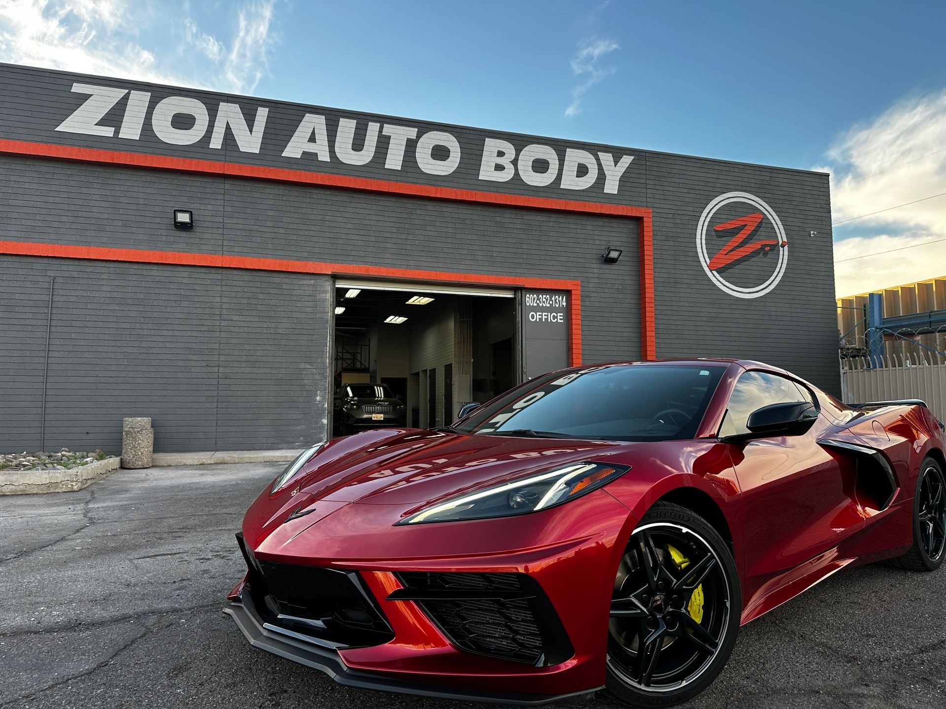 Car with new paint finish after auto body service in Phoenix