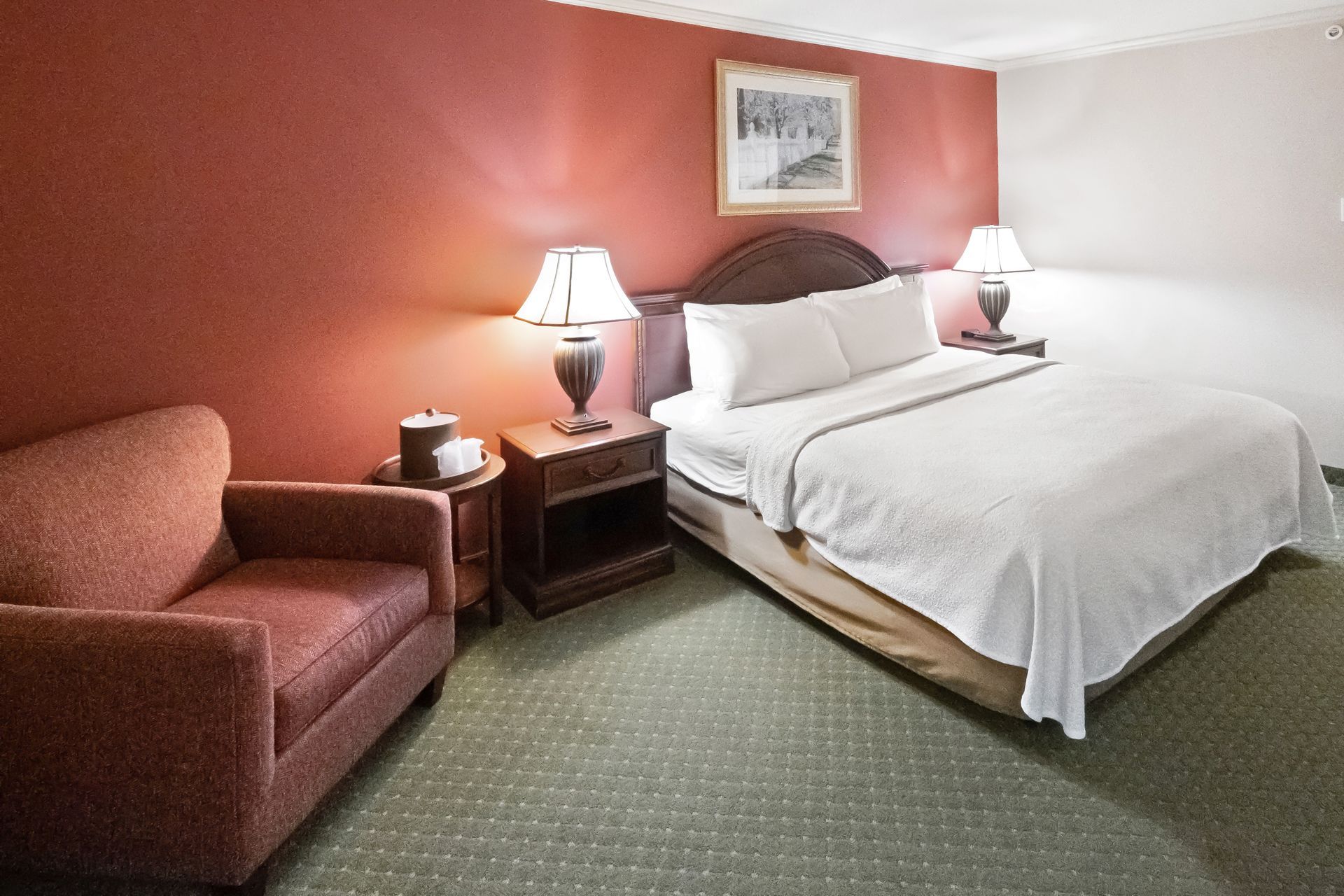 hotel room bed & chair