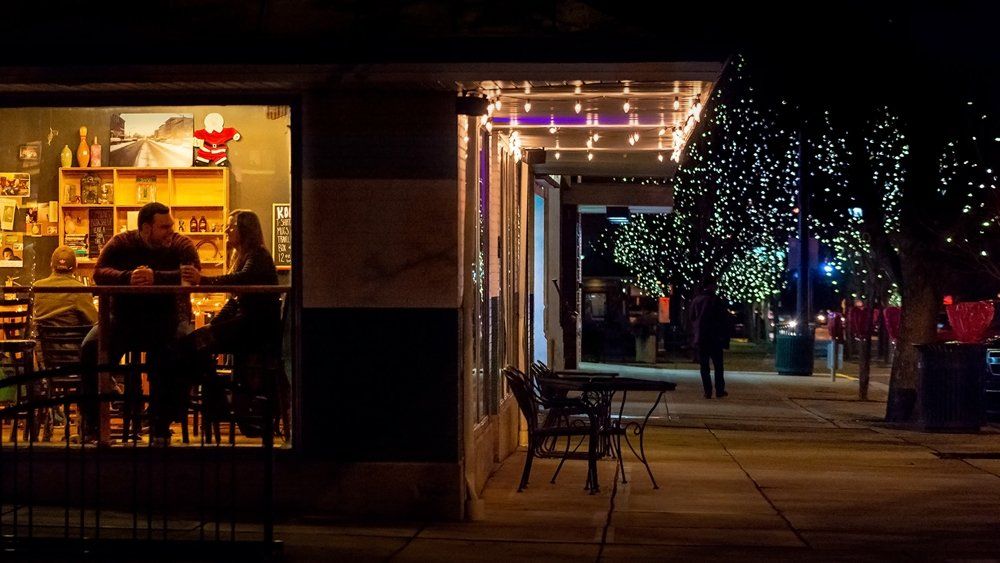 uptown oxford at night