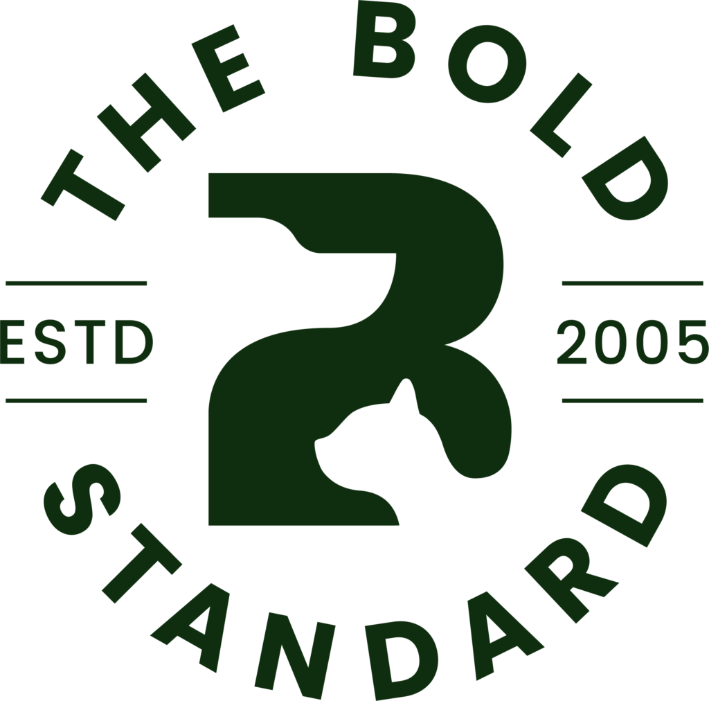 The bold standard logo is a green logo with a squirrel on it.