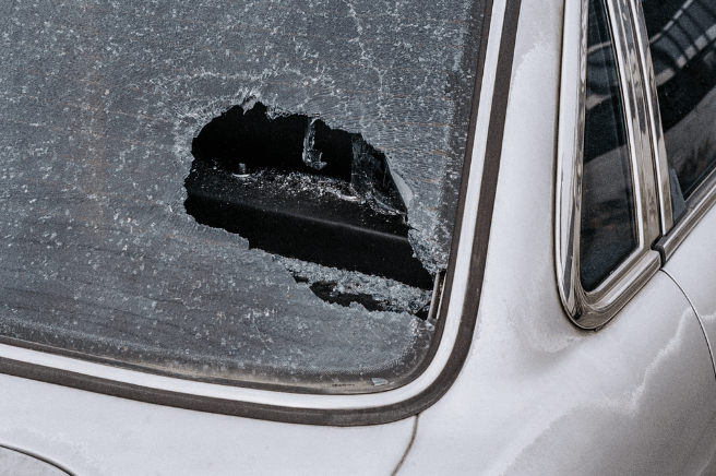 damaged windscreen