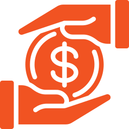 money with hands icon