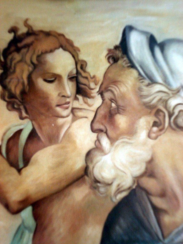 Markus Muyres+Nederlands+Olieverf+Schilderij+Portret+Bijbels+Samson+Delilah