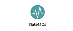 RateMDs logo: Turquoise circle with white heartbeat graph; beneath, the text